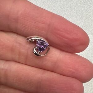 Elegant Silver and Purple Gemstone .925 Pendant